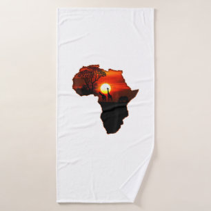 Toalha De Banho Mapa Africano de Camisas T Do Sol Sul-Africano