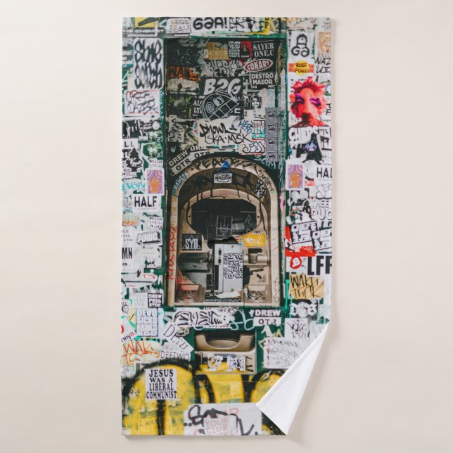 TOALHA DE BANHO MÁQUINA ATM COM GRAFITE (Toalha de Banho)