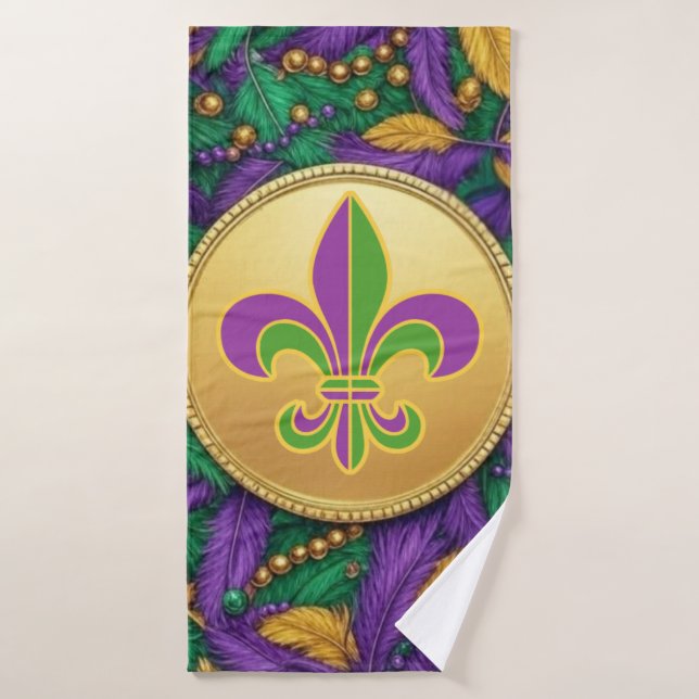 Toalha De Banho Mardi Gras Fleur de lis (Toalha de Banho)