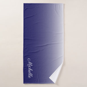 Toalha De Banho marinho ombre de gradiente personalizado azul