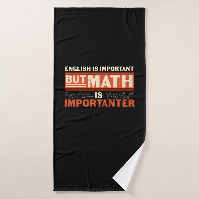 Toalha De Banho Matemática do professor de matemática é importante (Toalha de Banho)