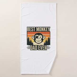 Toalha De Banho Melhor Pai de Macaco de Todos os Tempos Camisa Vin