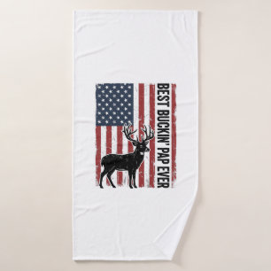 Toalha De Banho Melhor Pap Buckin Já Veado Bandeira Vintage Vector