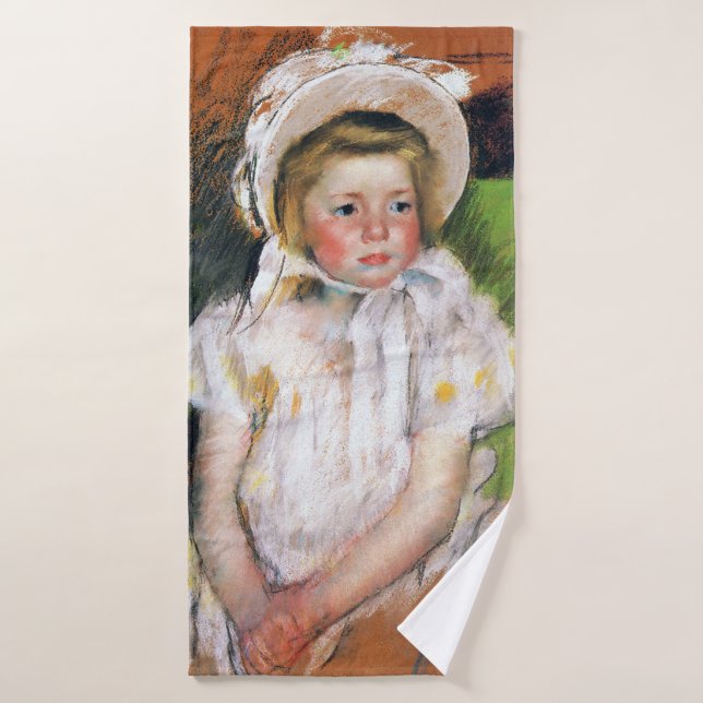 Toalha De Banho Menina em um Bonnet Branco, Mary Cassatt (Toalha de Banho)