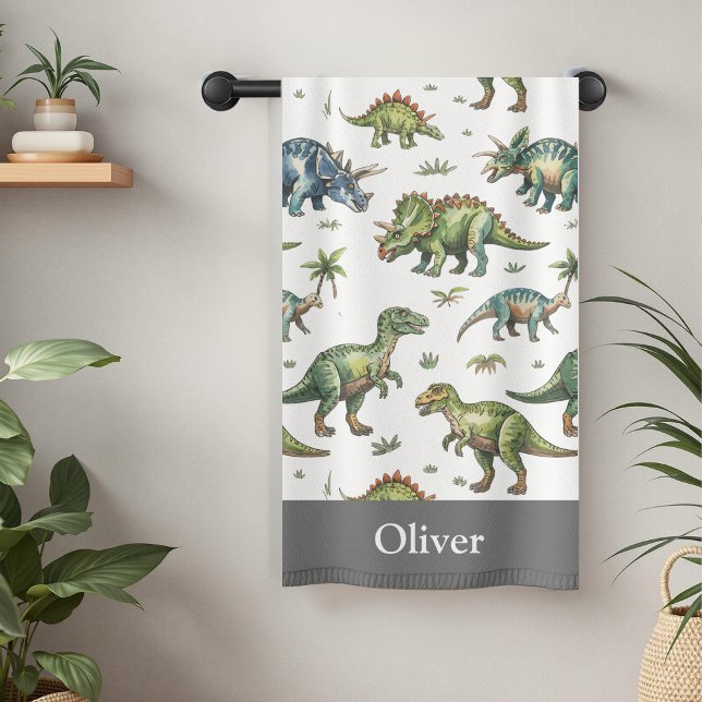 Toalha De Banho Meninos Cachorros Caçados Dinossauro e Crianças de (Criador carregado)