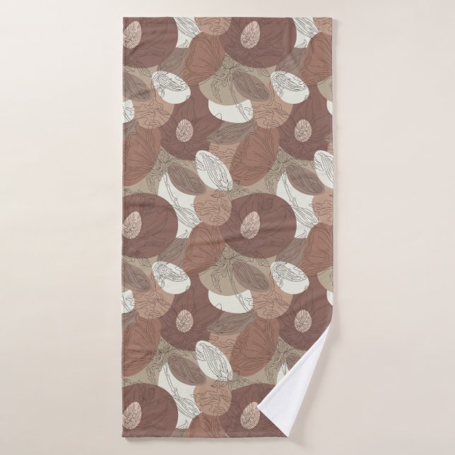 Toalha De Banho Mocha Hibiscus Cortina de Harmonia Botânica (Toalha de Banho)