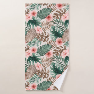 Toalha De Banho Modern Boho Watercolor Tropical Floral