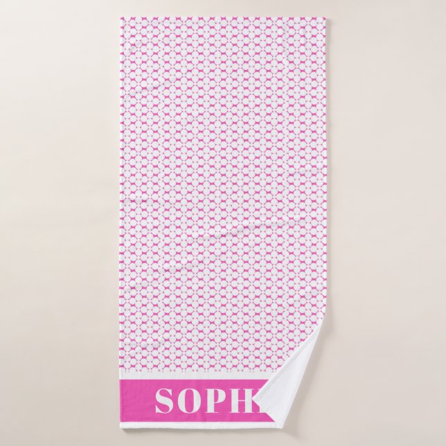 Toalha De Banho Modernos Círculos Geométricos Rosa Crianças Bebida (Toalha de Banho)