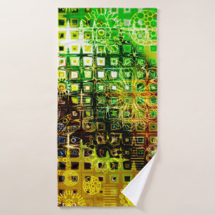 Toalha De Banho moinho floral de arte grunge para fundo, grung