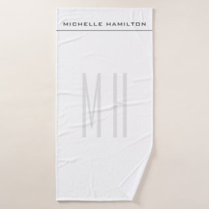 Toalha De Banho Monograma Profissional Moderno Mínimo