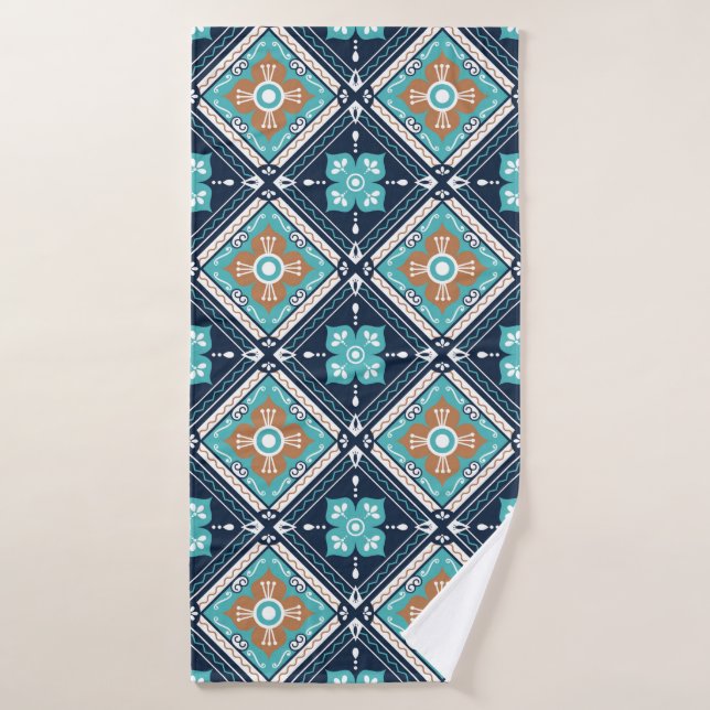 Toalha De Banho Morocco Mexican Seamless Decorative Pattern Backgr (Toalha de Banho)