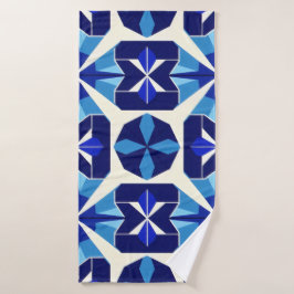 Toalha De Banho Mosaico azul.