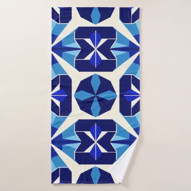 Toalha De Banho Mosaico azul. (Toalha de Banho)