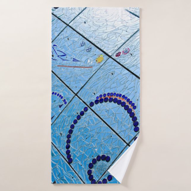Toalha De Banho Mosaico Espelho de Baltimore Azul (Toalha de Banho)
