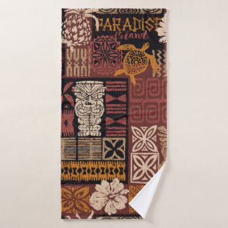 Toalha De Banho Motif tecido patchwork ao estilo havaiano, estilo 