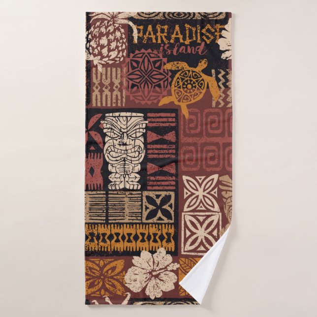 Toalha De Banho Motif tecido patchwork ao estilo havaiano, estilo  (Toalha de Banho)