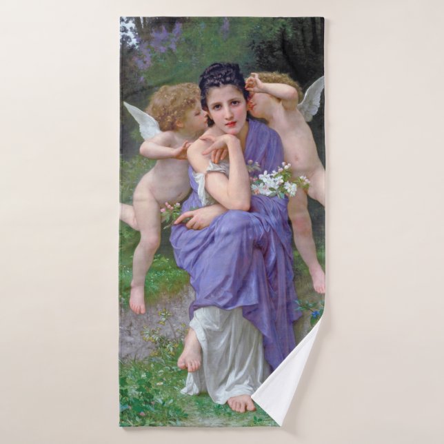 Toalha De Banho Mulher com Cupido, Bouguereau (Toalha de Banho)
