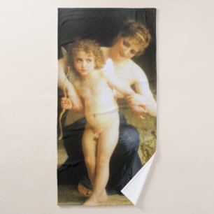 Toalha De Banho Mulher com Cupido, Bouguereau