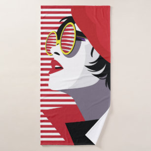 Toalha De Banho Mulher moda em estilo pop art.