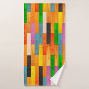 Toalha De Banho Multicolored wooden texture. Parquet from wooden m