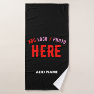 TOALHA DE BANHO NA MODA MODERNO PERSONALIZÁVEL NEGRO VERIFICADO CO