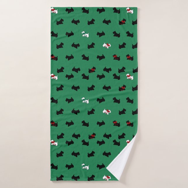 Toalha De Banho Natal - Escócia Terrier Large Bath Towel (Toalha de Banho)