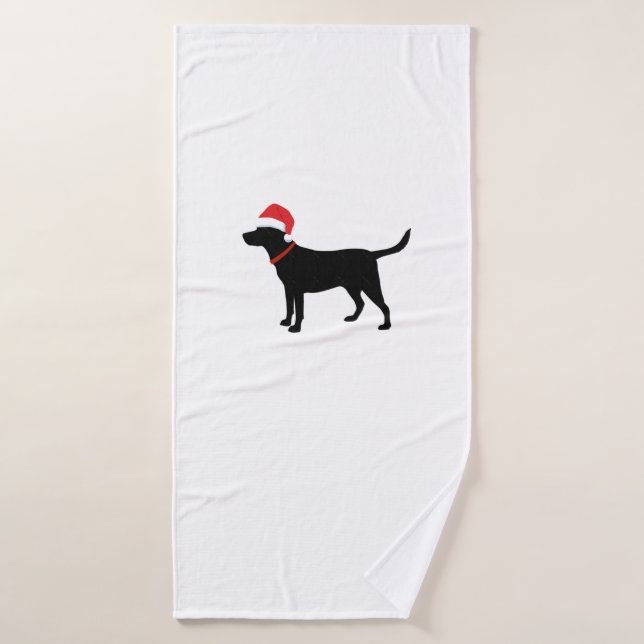 Toalha De Banho Natal Labrador Retriever em Santa Hat Christma (Toalha de Banho)