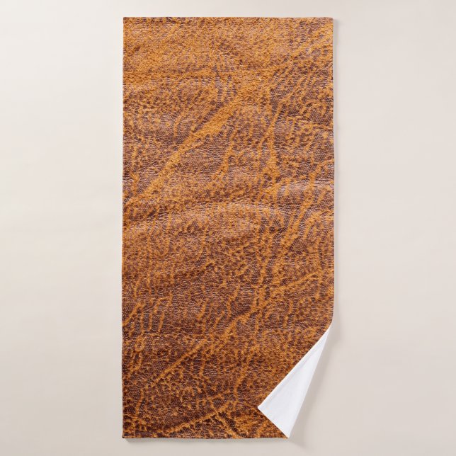 Toalha De Banho Natural brown leather texturetexture, leather, ski (Toalha de Banho)