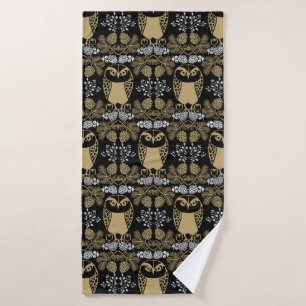 Toalha De Banho Nature Owl Folk Art
