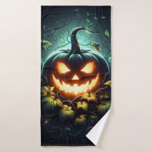 Toalha De Banho Natureza assustadora brilhando Abóbora-das-Hallowe