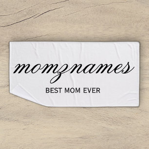 Toalha De Banho Nome com Caligrafia Personalizada da Melhor Mãe do