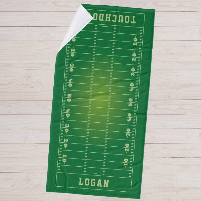 Toalha De Banho Nome Personalizado Campo de Futebol Americano (Personalized Name American Football Field Bath Towel
)