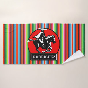 Toalha De Banho Nome Personalizado Charro Horse Espanhol Sérvio M