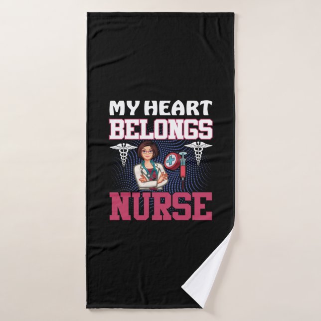 Toalha De Banho Nurse Gift | My Heart Belongs Nurse (Toalha de Banho)