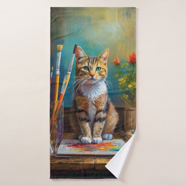 Toalha De Banho O Gato Artístico (Toalha de Banho)
