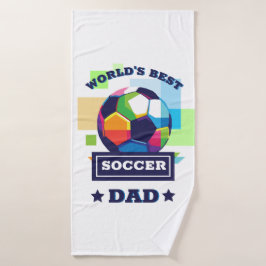 Toalha De Banho O melhor Pai de futebol do mundo | Presente de Dia