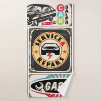 O serviço de carro e o retro de reparo assina a co