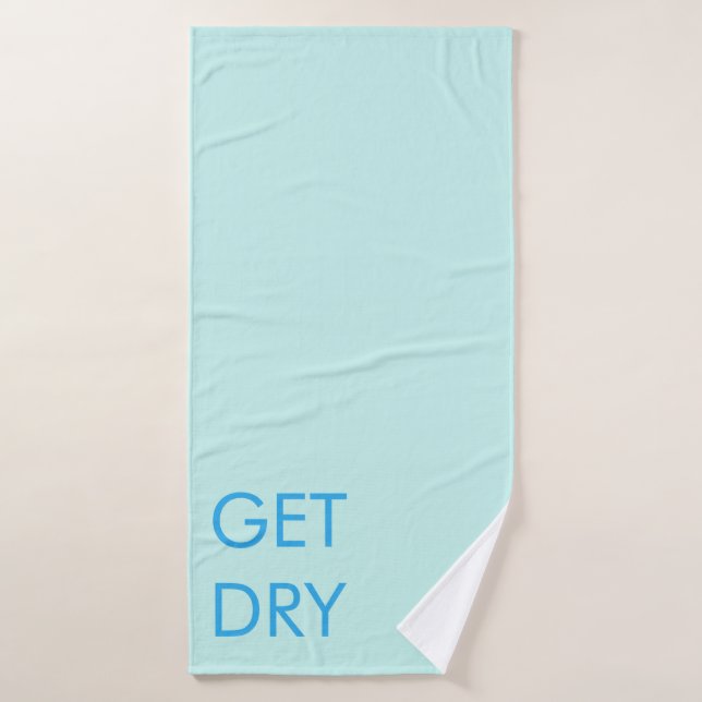 Toalha De Banho Obter mensagem seca ou personalizada azul e verde  (Toalha de Banho)