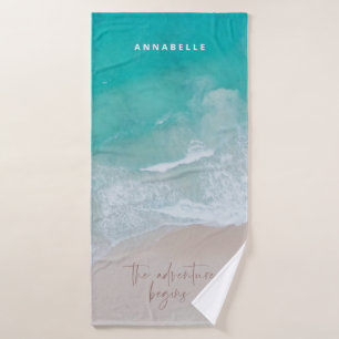 Toalha De Banho oceano de praia em areia tropical a aventura começ