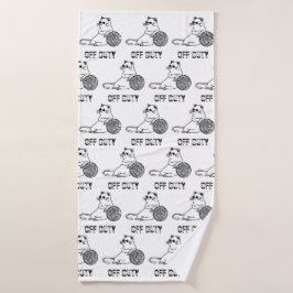 Toalha De Banho Off Duty Lazy Cat - Cute and Funny Bored Cat Two-T
