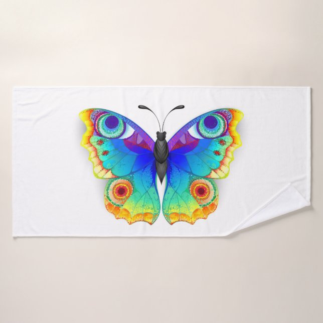 Toalha De Banho Olho Peacock da Borboleta Arco-Íris (Toalha de Banho)