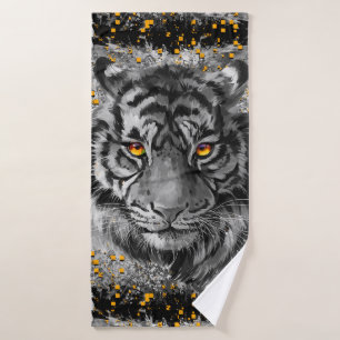 Toalha De Banho Olhos de Tigre Laranja Torre de Banho Colorida