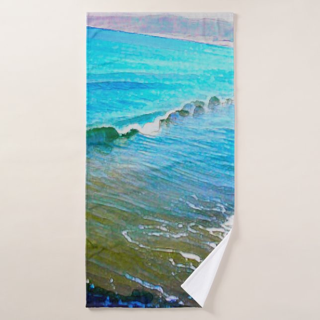 Toalha De Banho Ondas de Aquarela (Toalha de Banho)