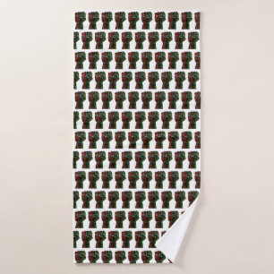 Toalha De Banho orgulho negro punho vermelho verde bandeira pan-af