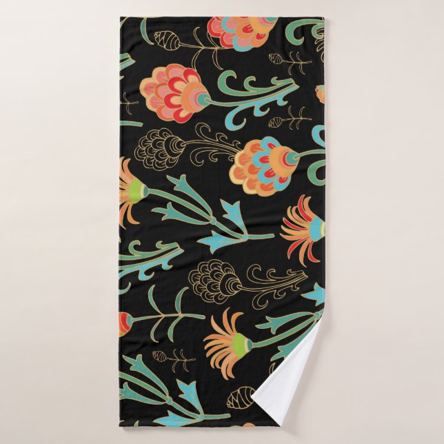 Toalha De Banho Oriental Floral Elegância Invisível (Toalha de Banho)