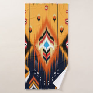 Toalha De Banho Ornamento geométrico do folclore Ikat. Etnia triba
