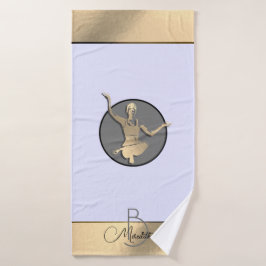 Toalha De Banho Ouro yogi silhouette