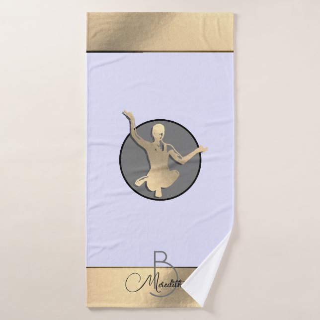 Toalha De Banho Ouro yogi silhouette (Toalha de Banho)