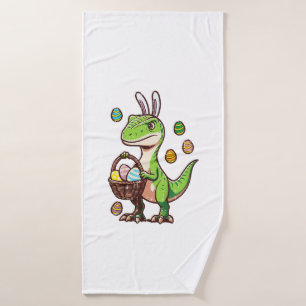 Toalha De Banho Ovos de Dinossauro Trex de Páscoa para Crianças Ca