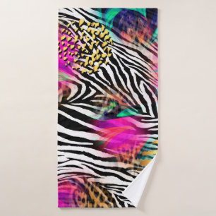 Toalha De Banho Padrão abstrato colorido com textureabstra zebra